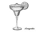 ÃÂ¡ocktail menu design template. Hand drawn illustration Royalty Free Stock Photo